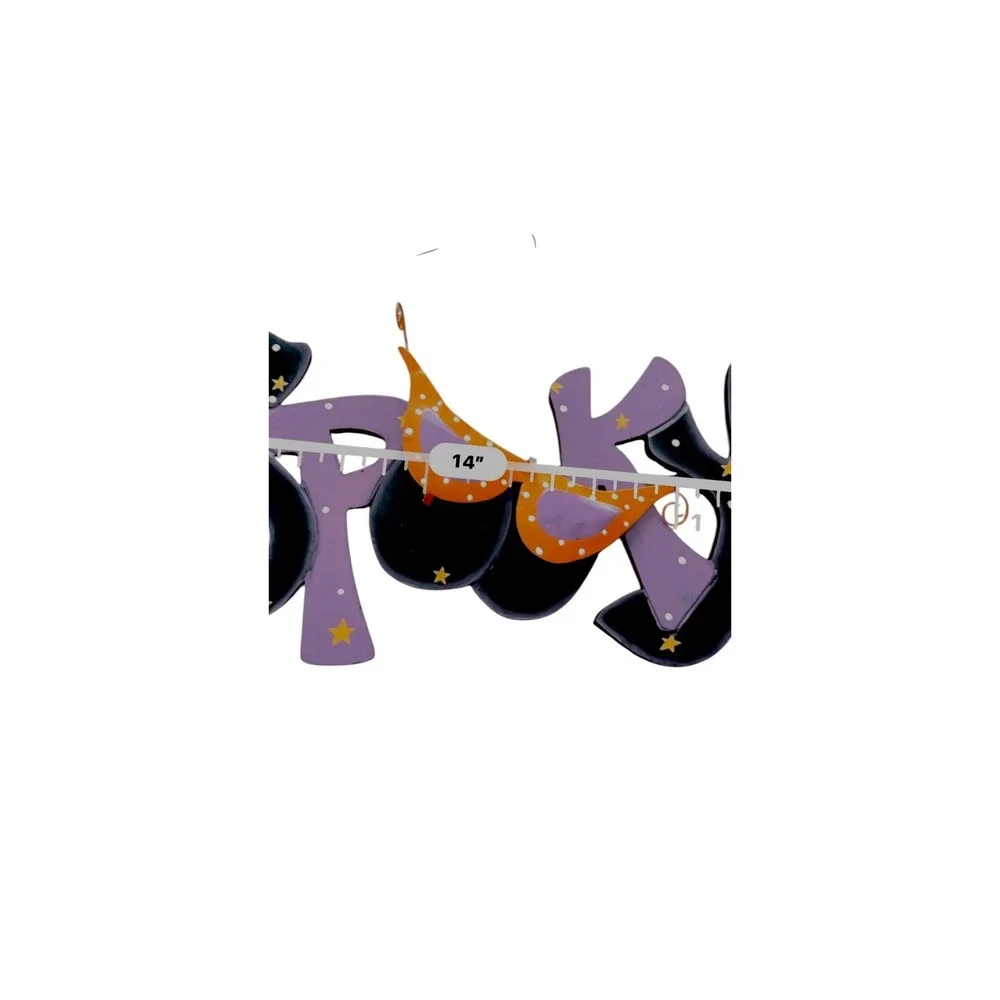 Spooky Halloween Decoration Wall‎ Hanging Witch Glasses Stars Purple Black